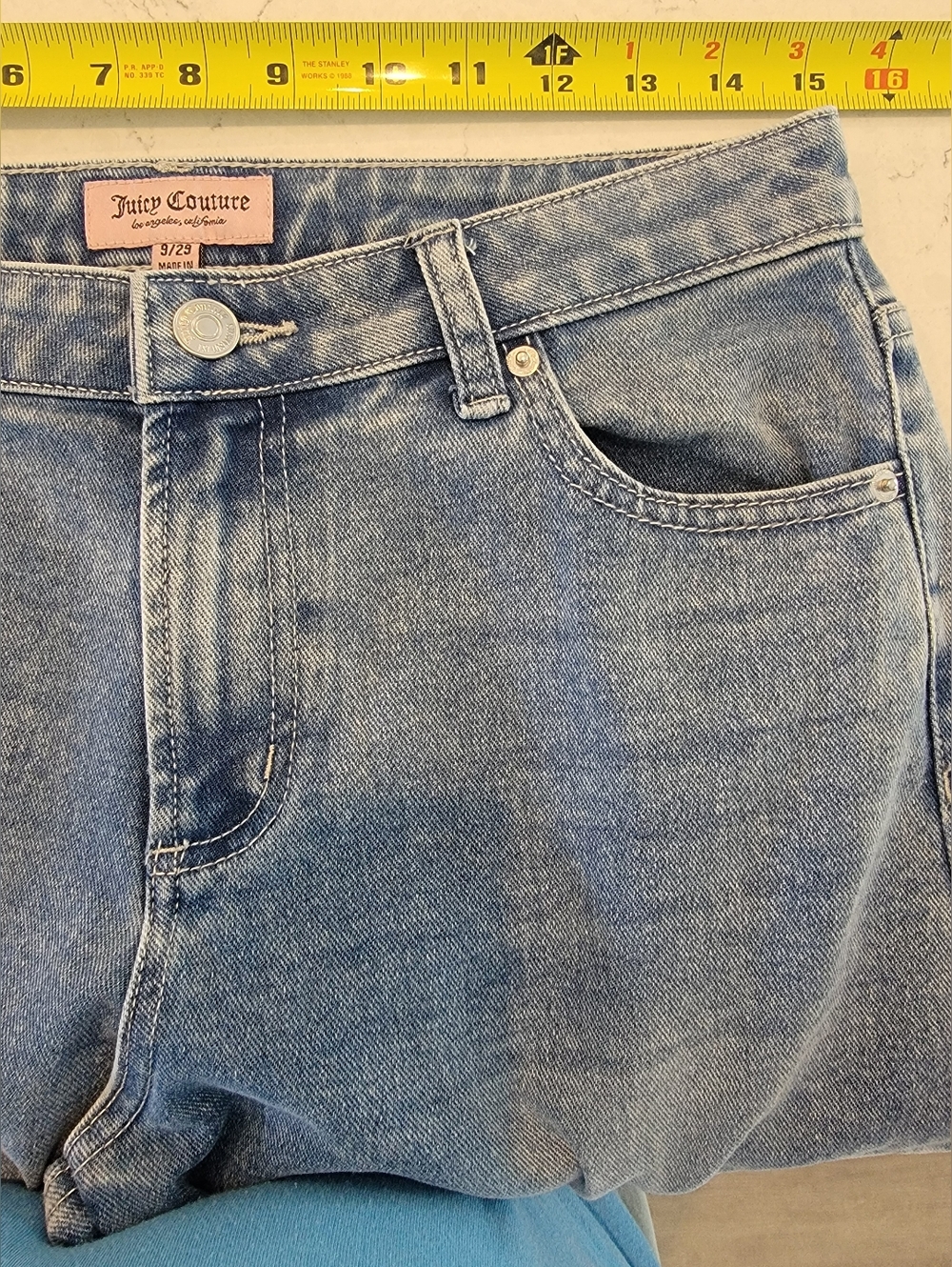 Juicy Couture Y2K Wide Leg Cargo Jeans Logo Back Pink Size 9/29 - Picture 11 of 13